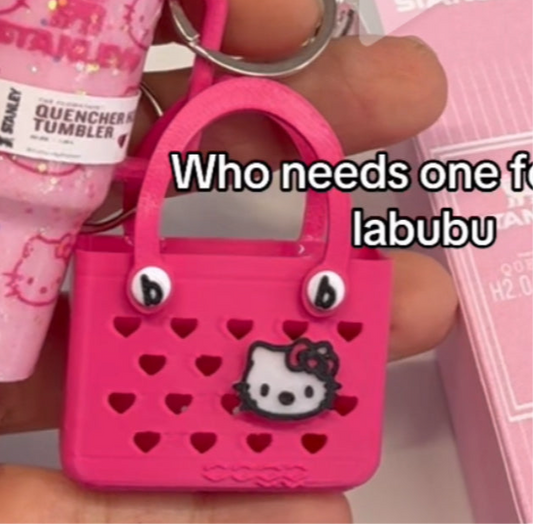 Mini Beach Bag Keychain-Great for Labubu Monsters